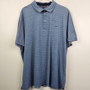 Michael Kors Mens Short Sleeve Striped Cotton Polo Shirt XXL